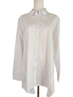 Premise White Long-Sleeve Cotton Blend Button Down Shirt Office Work Size XL